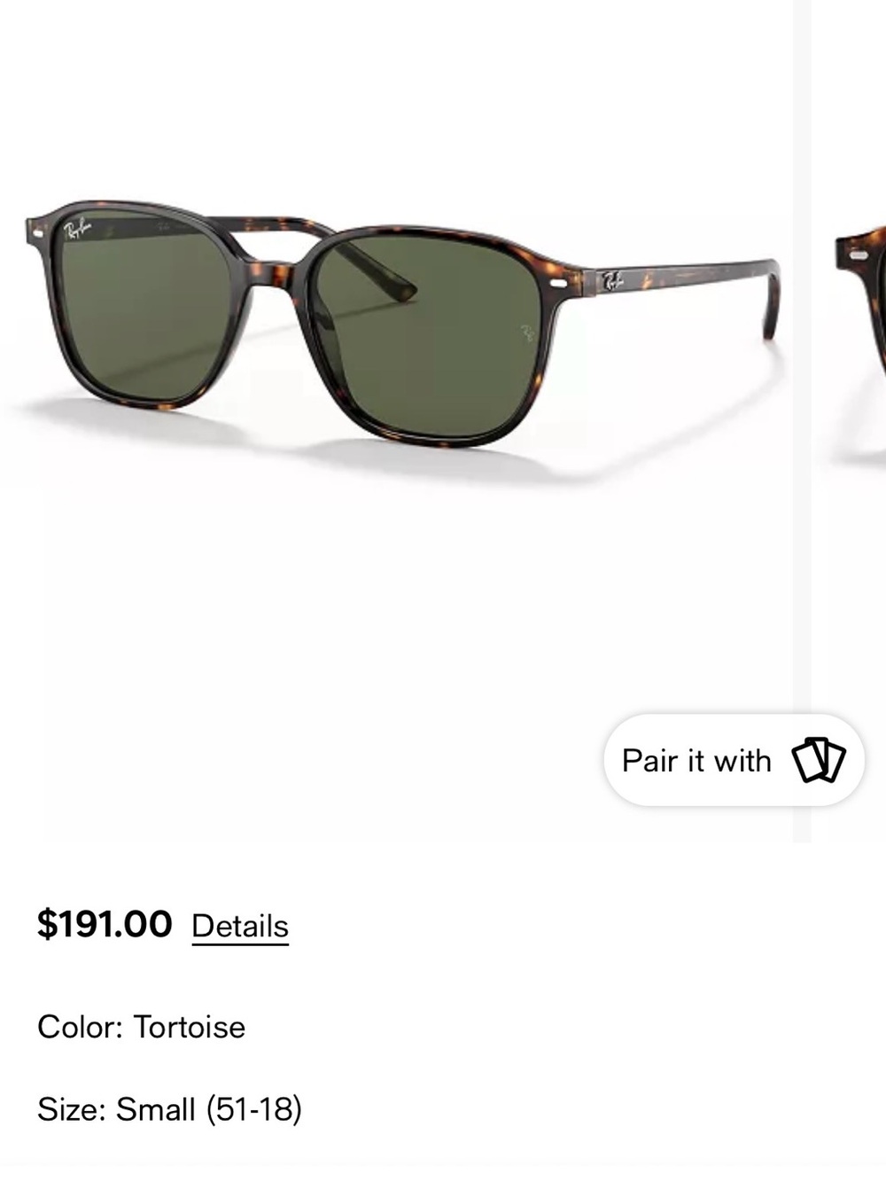 EUC Ray Ban Leonard tortoise sunglasses